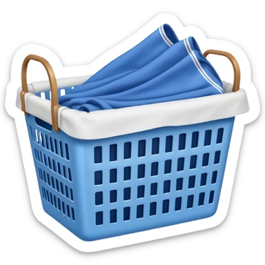 LAUNDRY BASKET WITH FOLDED blue CLOTHES sticker