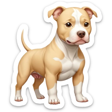 Crean colored pitbull with white parches  sticker