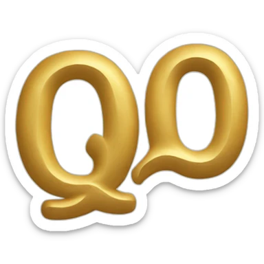 Golden Letters Q and R sticker