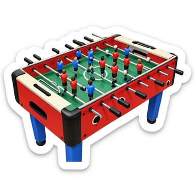 Make Foosball emoji only 2 players in the same bar, one blue and one red sticker