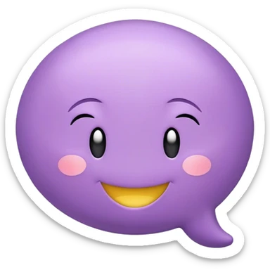 Tengo un app de salud mental. El logo es una burbuja de chat y tiene un color violeta con una carita sonriente como esta :) este es el color #543D99 sticker