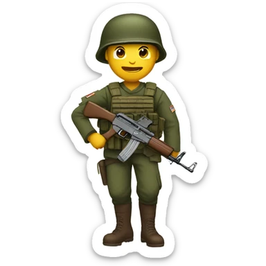 a soilder holding a ak-47 sticker