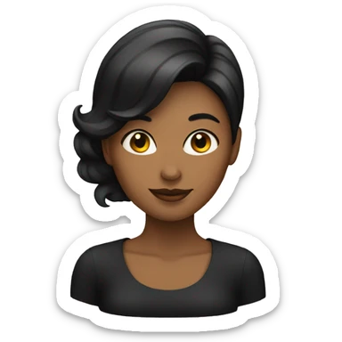 A woman with black hai sticker