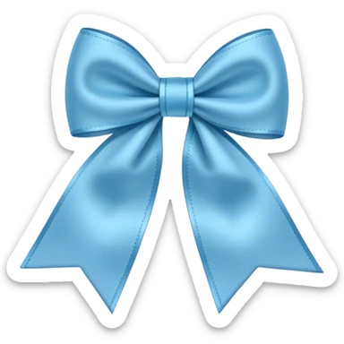 Light blue bow on light blue bow sticker