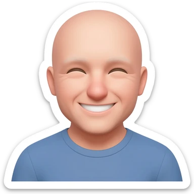 White man smiles sticker