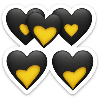 Half black and yellow heart sticker