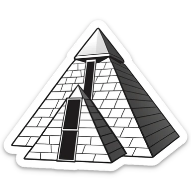 now u want a sticker black an white with louvre museum and he pyramide sticker