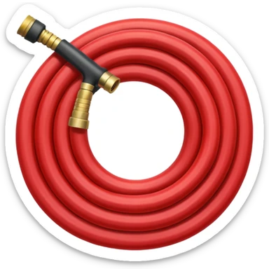 A red Hose – coiled water hose sticker