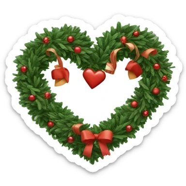 heart made from a christmas wreath sticker