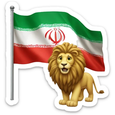 Iran flag with the lion sticker