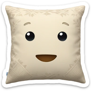 beige pillow with winter pattern sticker