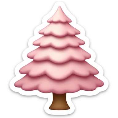 Pink Chrismas tree with beige decoratin sticker