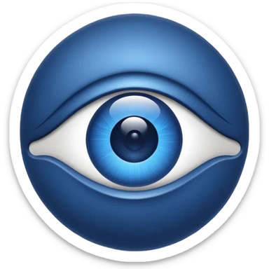 eye symbol, dark blue, minimal sticker