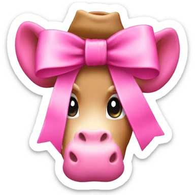 pink bow on cow girl boot sticker