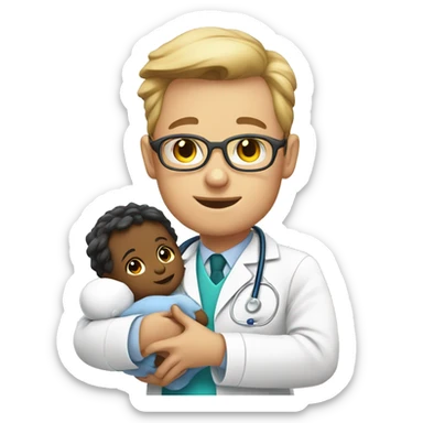 doctor deliver babie sticker