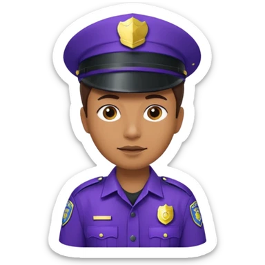 police with purple uniform sticker