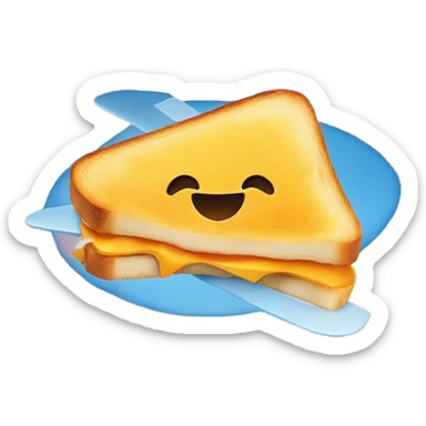 Grilled cheese flying a plane sticker