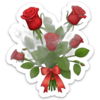 Bouquet of red roses sticker