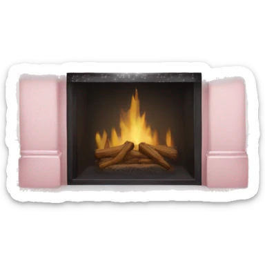 Pale pink Christmas mantle sticker
