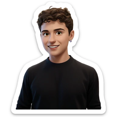 smiling boy with earrings sticker