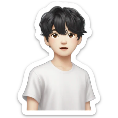 kpop-baekhyun-black-wavy-hair-bangs sticker