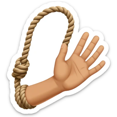 hand letting go a rope fall sticker