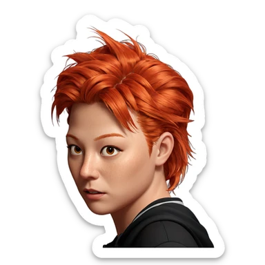 freckled girl with red hair sticker