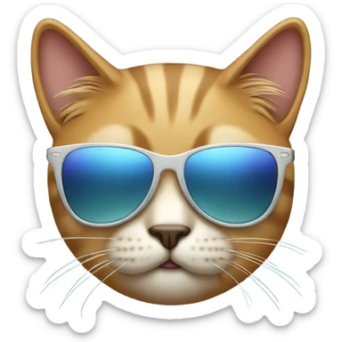 Cat with sunglasses sticker