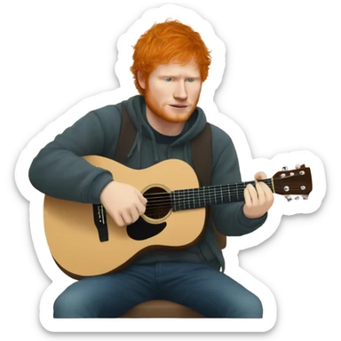 Ed sheeran playing guitar  sticker