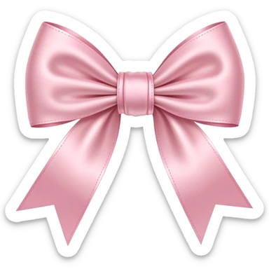 light pink ribbon bow sticker