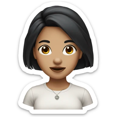 girl with black hair and septum sticker