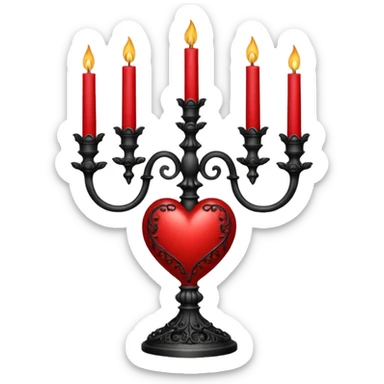 heart with a gothic candelabra sticker