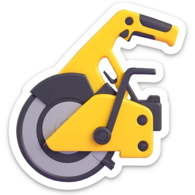 create a 3d saw image using a combination of black and yellow colors sticker