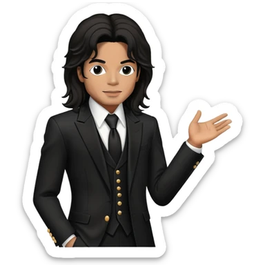 Michael Jackson with longer hair wearing black suit sticker