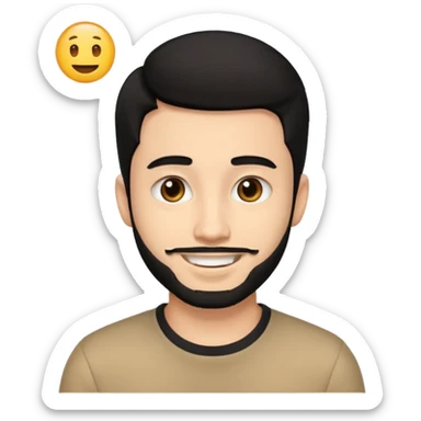 ein junge 20 jahre bisschen bart nur unten wenig und schwarze haare braune augen ein emoji boy  sticker