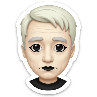 Rock and roll emo grandpa weird makeup  sticker