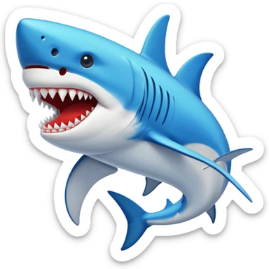 Tiburón con zapatos nike azules sticker