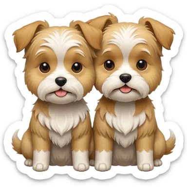 Two shitzu terriers beige coloured sticker
