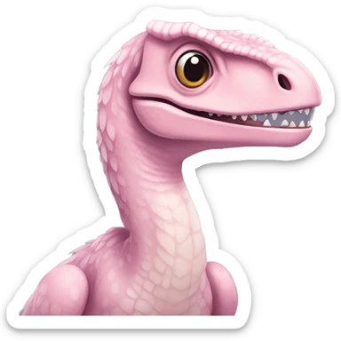 Pastel pink velociraptor  sticker