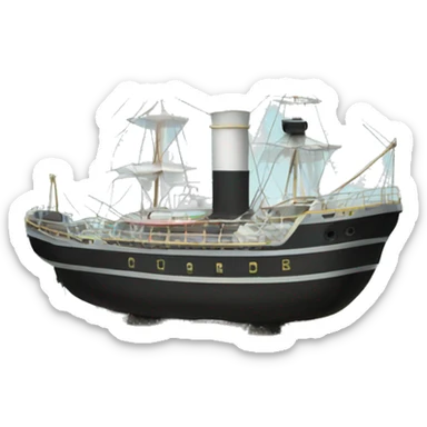 steam ship in a terrarium sticker
