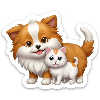 Dog and cat sticker