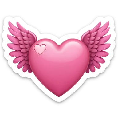 Pink heart with wings  sticker