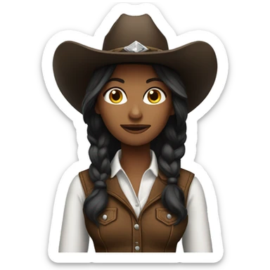 Dark Brunette cowgirl  sticker