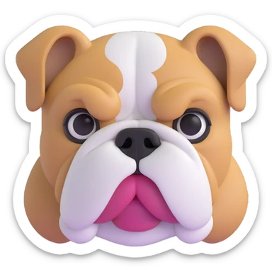detailed bulldog face sticker