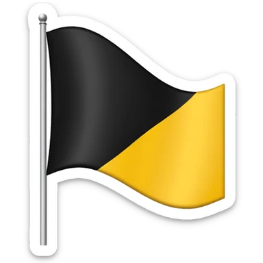 Flag tricolour up to down black yellow and white sticker