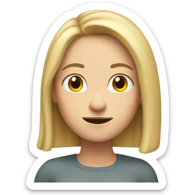 white woman shrugs sticker