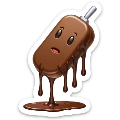 chocolate covered pickles with drippy chocolate sticker