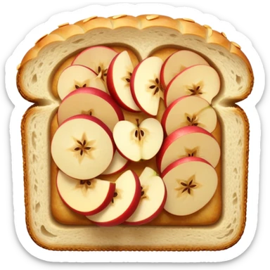 bread with apple slices inside sticker