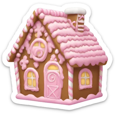 light pink gingerbread house sticker