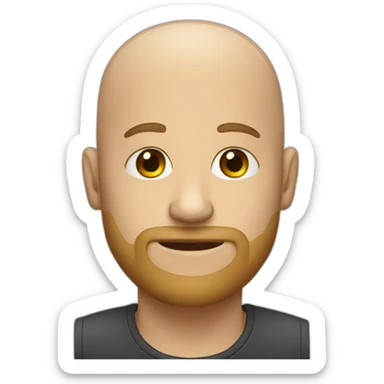 Man with baldhead an beard sticker
